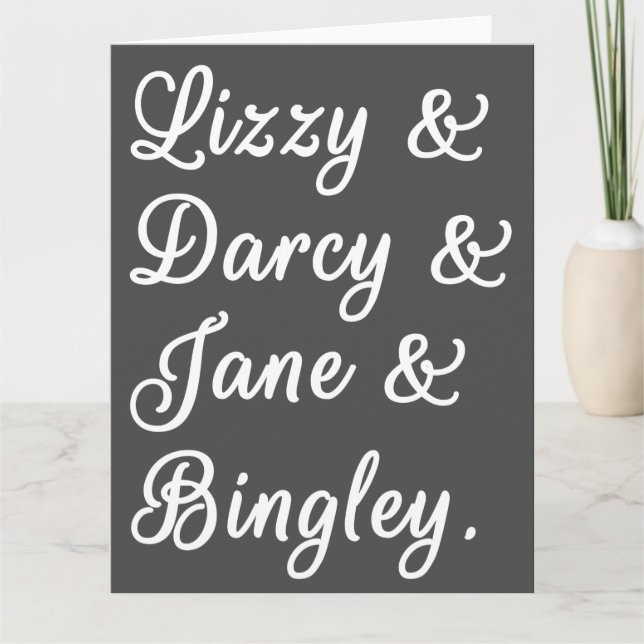 Pride and Prejudice Couples II Card (Front)