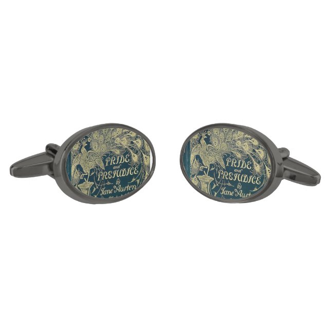 Pride and Prejudice cufflinks (Angled)