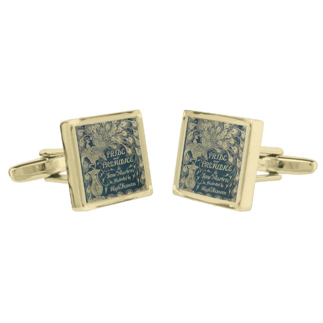 Pride and Prejudice cufflinks (Angled)