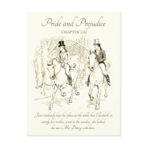 Pride and Prejudice Darcy Bingley Ride Horses Postcard