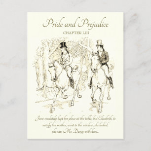 Pride and Prejudice Darcy Bingley Ride Horses Postcard