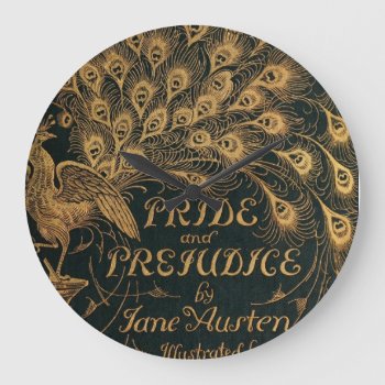 Pride And Prejudice Jane Austen (1894) Large Clock by lostlit at Zazzle