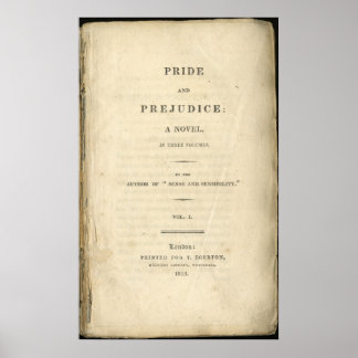 Pride and Prejudice Jane Austen Poster