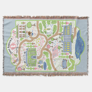 Pride and Prejudice Map Blanket Jane Austen throw
