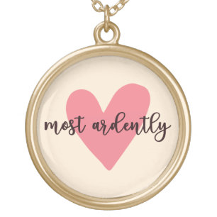 Pride And Prejudice Mr. Darcy - Most Ardently V Gold Plated Necklace