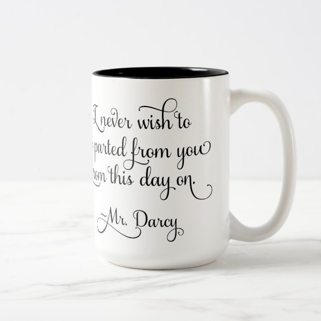 Pride and Prejudice Mr Darcy Quote Jane Austen Two-Tone Coffee Mug (Right)