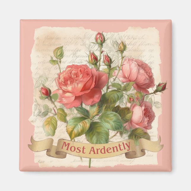 Pride and Prejudice Mr Darcy quote, Most Ardently Magnet (Front)