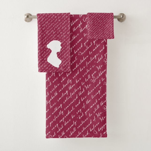 Pride and Prejudice Netherfield Ball Scene Text Bath Towel Set (Insitu)