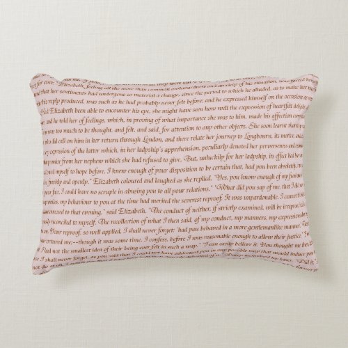 Pride and Prejudice Quote Accent Pillow