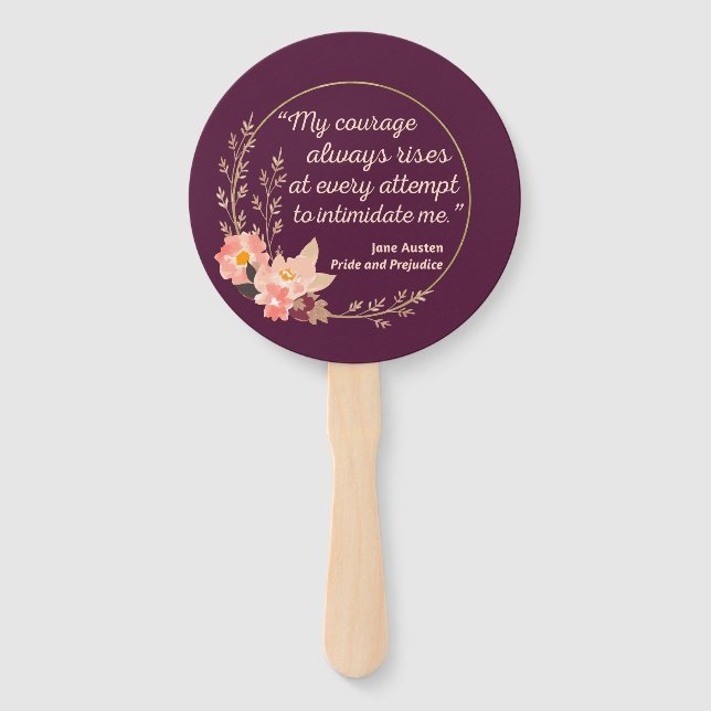 Pride and Prejudice Quote I - Cute Style Hand Fan (Front)