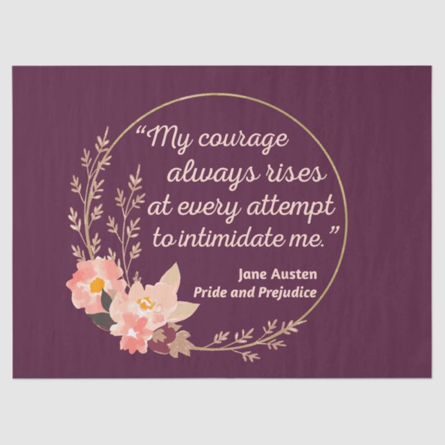 Pride and Prejudice Quote I - Cute Style Tissue Paper (Front)