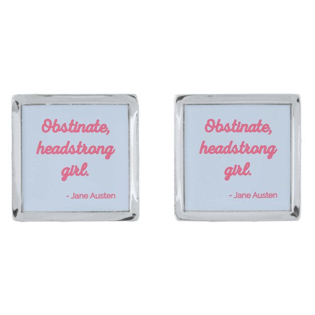 Pride and Prejudice Quote II - Cute Style Cufflinks (Front)