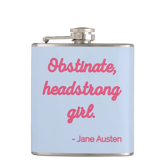 Pride and Prejudice Quote II - Cute Style Flask (Front)