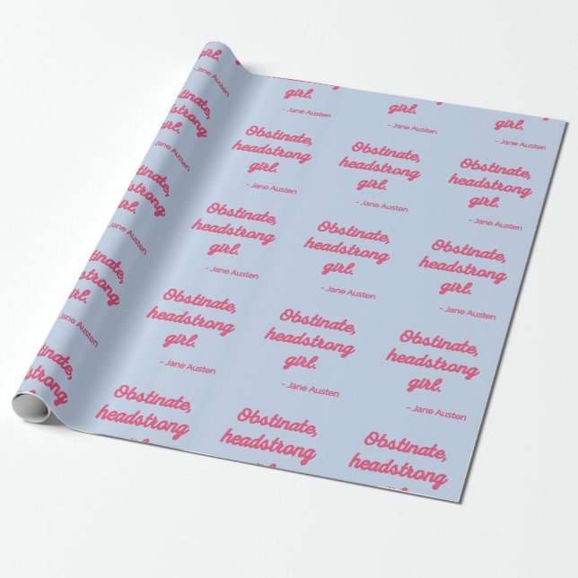Pride and Prejudice Quote II - Cute Style Wrapping Paper (Unrolled)