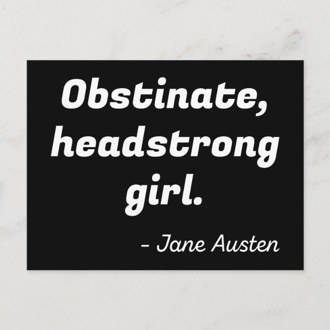 Pride and Prejudice Quote II Postcard (Front)