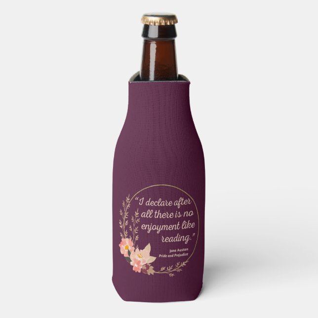 Pride and Prejudice Quote III - Cute Style Bottle Cooler (Bottle Front)