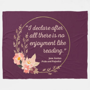 Pride and Prejudice Quote III - Cute Style Fleece Blanket