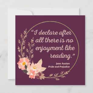 Pride and Prejudice Quote III - Cute Style Invitation