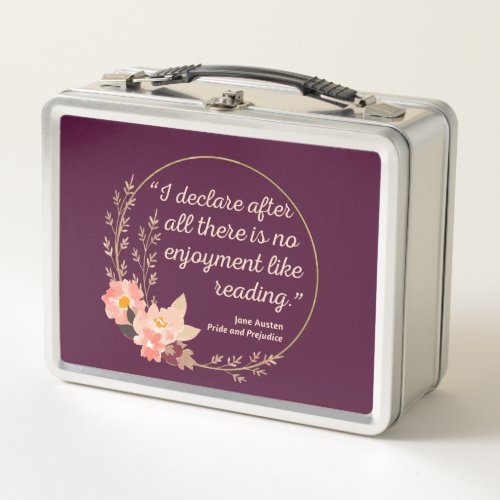 Pride and Prejudice Quote III _ Cute Style Metal Lunch Box
