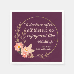 Pride and Prejudice Quote III - Cute Style Napkins