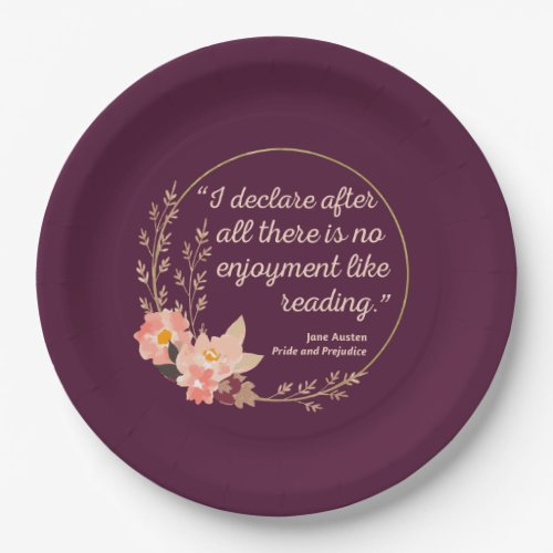 Pride and Prejudice Quote III _ Cute Style Paper Plates