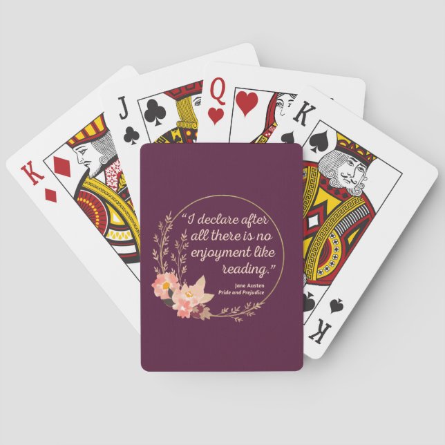 Pride and Prejudice Quote III - Cute Style Poker Cards (Back)