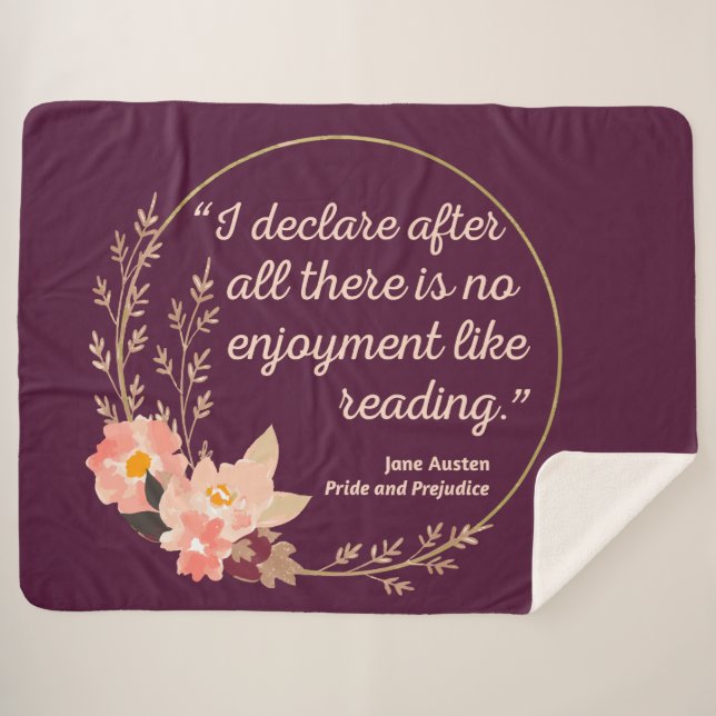 Pride and Prejudice Quote III - Cute Style Sherpa Blanket (Front (Horizontal))