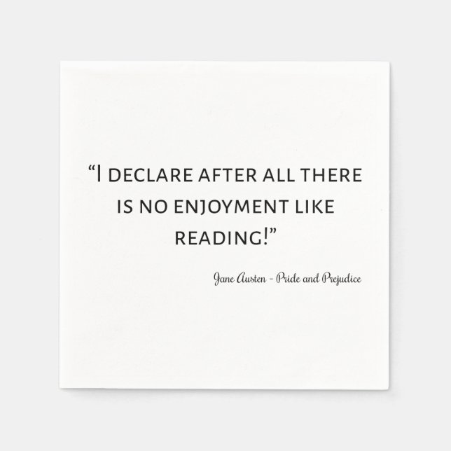 Pride and Prejudice Quote III Napkins (Front)
