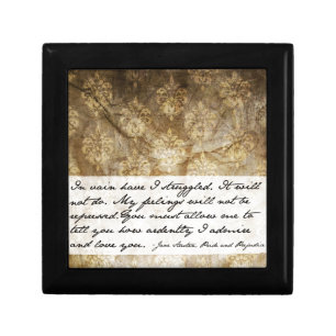 Pride and Prejudice Quote Jewelry Box
