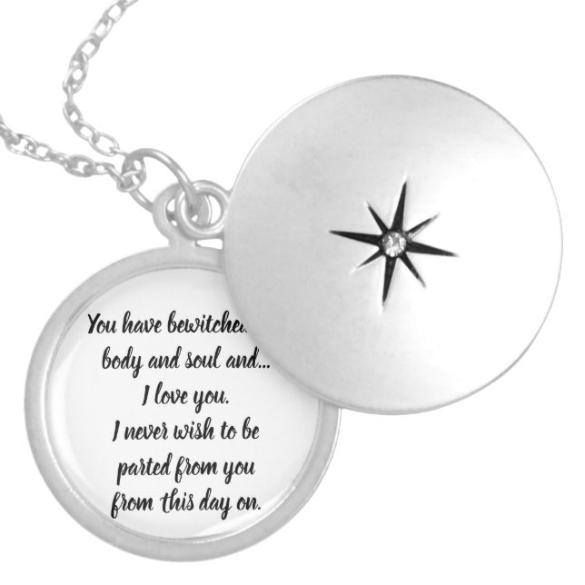 Pride and Prejudice Quote Locket Necklace (Front)