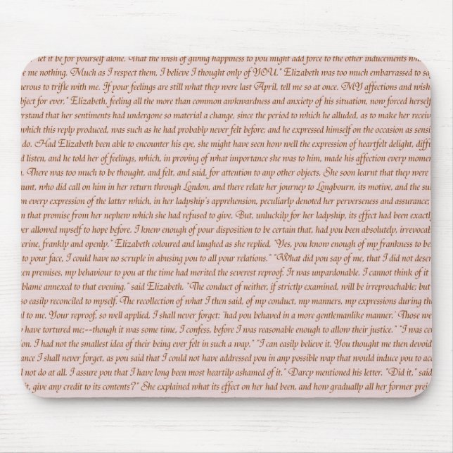 Pride and Prejudice Quote Mouse Pad (Front)