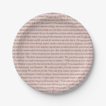 Pride And Prejudice Quote Paper Plates by InthePast at Zazzle
