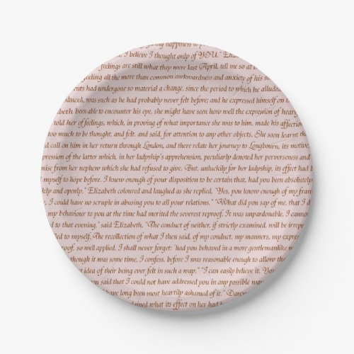 Pride and Prejudice Quote Paper Plates