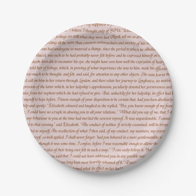 Pride and Prejudice Quote Paper Plates (Front)