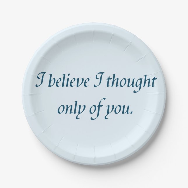 Pride and Prejudice Quote Paper Plates (Front)