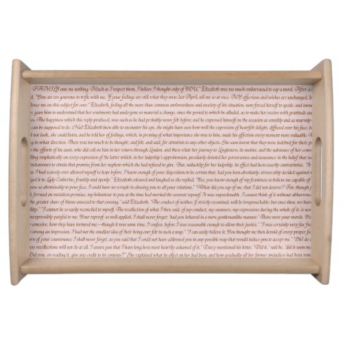 Pride and Prejudice Quote Serving Tray