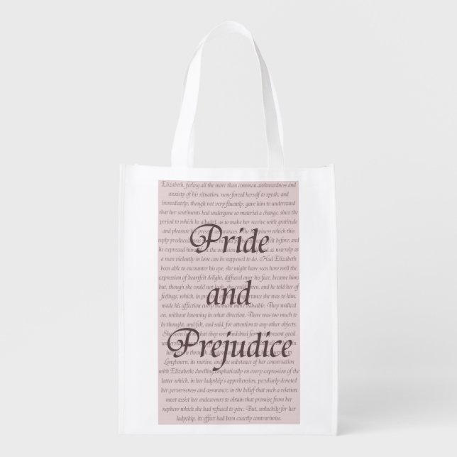 Pride and Prejudice Reusable Grocery Bag (Front)