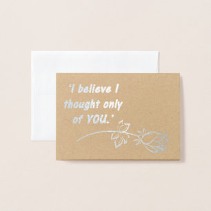 Pride and Prejudice Romantic Quote Foil Card