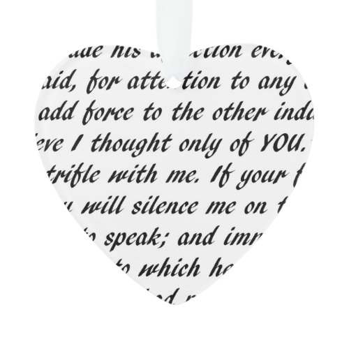 Pride and Prejudice Text Double-Sided Ornament