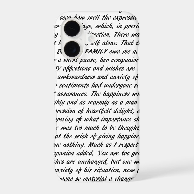 Pride and Prejudice Text Iphone Case (Back)