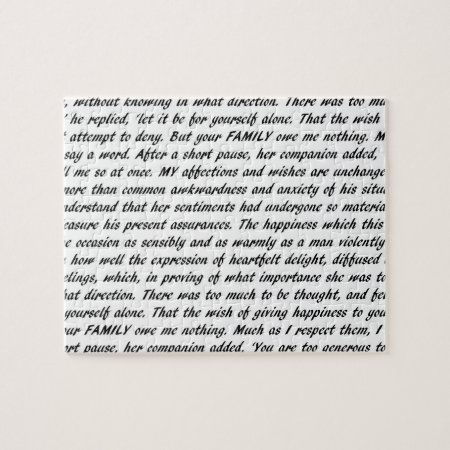 Pride And Prejudice Text Jigsaw Puzzle
