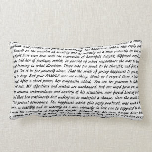 Pride and Prejudice Text Lumbar Pillow