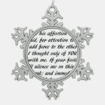 Pride And Prejudice Text Snowflake Pewter Christmas Ornament at Zazzle