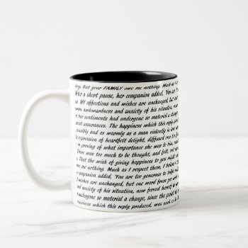 Pride And Prejudice Text Two-tone Coffee Mug by InthePast at Zazzle