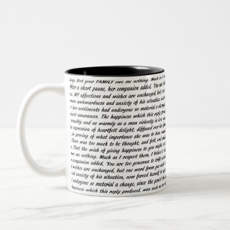 Pride And Prejudice Text Two-tone Coffee Mug