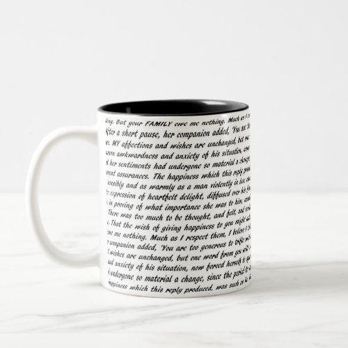 Pride and Prejudice Text Two_Tone Coffee Mug