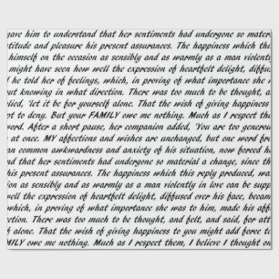 Pride and Prejudice Text Wrapping Paper