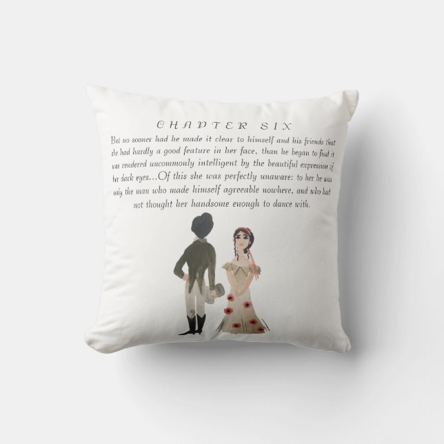Pride and Prejudice Throw Pillow (Front)