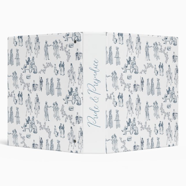 Pride and Prejudice Toile de Jouy 3 Ring Binder (Background)