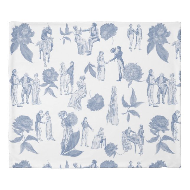 Pride and Prejudice Toile de Jouy Duvet Cover (Front)